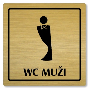 WC muži, 100x100mm, zlatá, Arizona